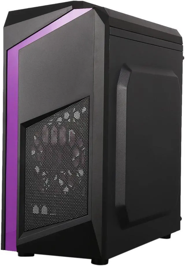 DIYPC DIY-F2-P Black Purple Micro ATX Computer Case - Main Image