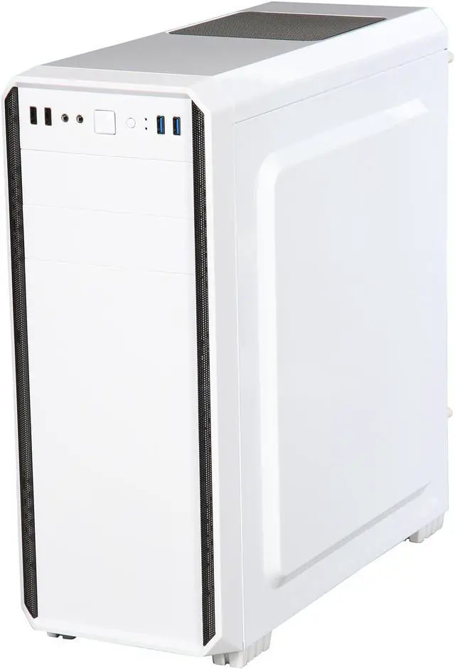 Alt view image 4 of 14 - DIYPC J180-W White Dual USB3.0 ATX Mid Tower Gaming Computer Case with 2 x 120mm Fans (Pre-Installed)