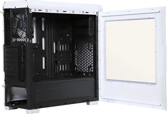 Alt view image 6 of 14 - DIYPC J180-W White Dual USB3.0 ATX Mid Tower Gaming Computer Case with 2 x 120mm Fans (Pre-Installed)