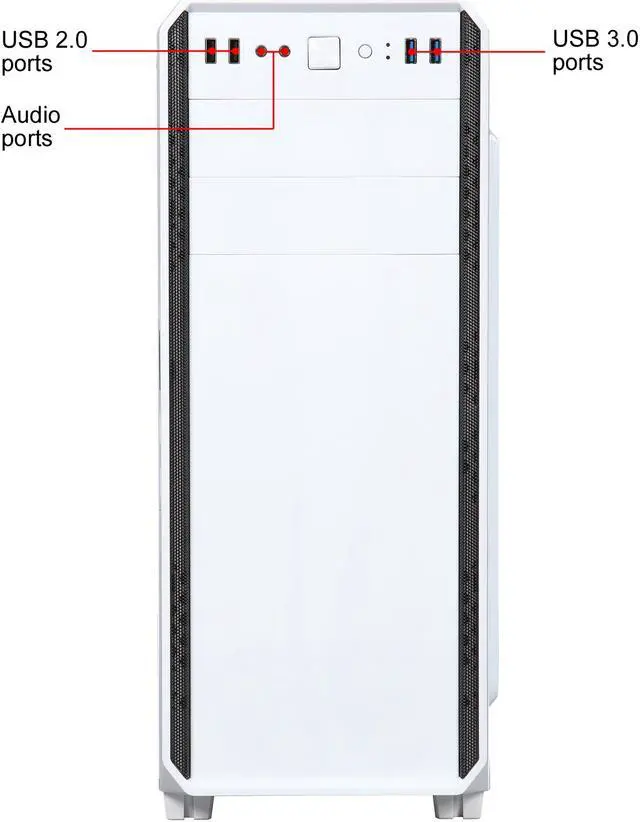 Alt view image 3 of 14 - DIYPC J180-W White Dual USB3.0 ATX Mid Tower Gaming Computer Case with 2 x 120mm Fans (Pre-Installed)