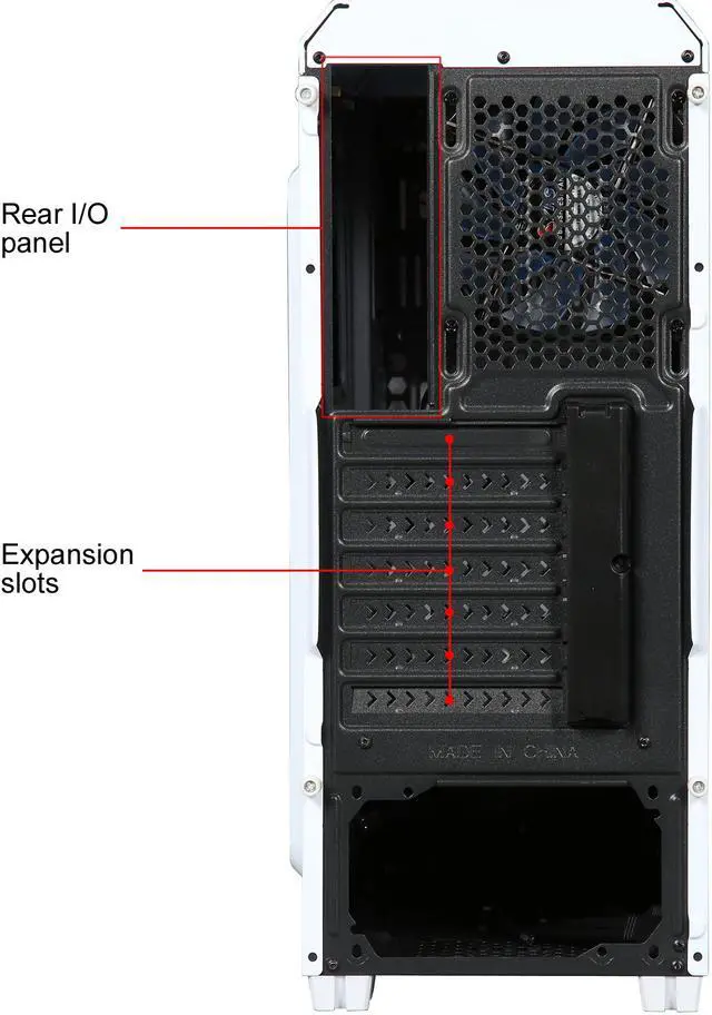 Alt view image 12 of 14 - DIYPC J180-W White Dual USB3.0 ATX Mid Tower Gaming Computer Case with 2 x 120mm Fans (Pre-Installed)