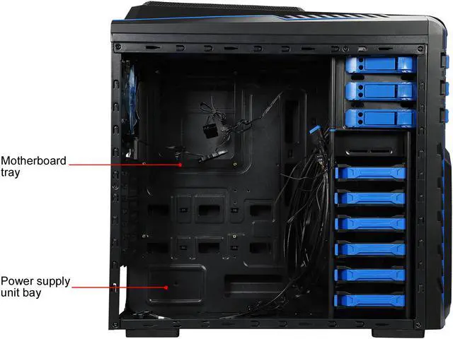 Alt view image 8 of 16 - DIYPC Skyline-06-WB Black SECC ATX Full Tower Computer Case