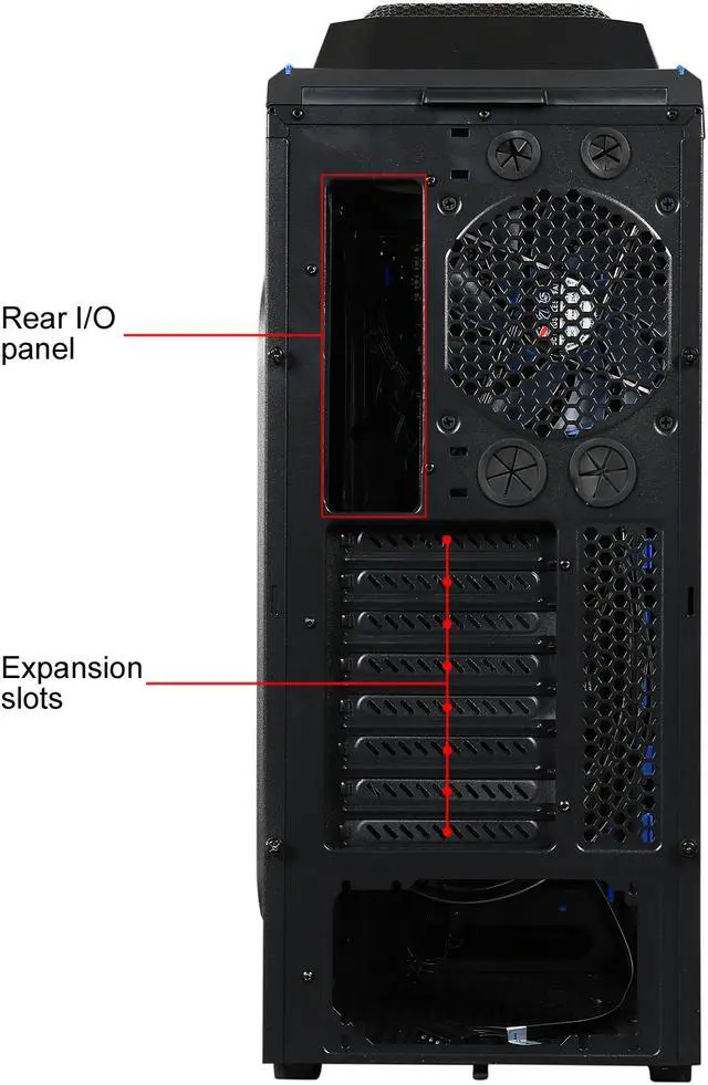 Alt view image 14 of 16 - DIYPC Skyline-06-WB Black SECC ATX Full Tower Computer Case