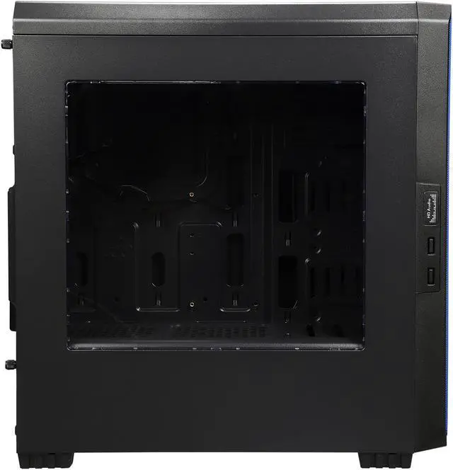 Alt view image 7 of 13 - DIYPC J180-BL Black Dual USB 3.0 ATX Mid Tower Gaming Computer Case with Build-in 2 x Fans (1 x 120mm Fan x Front, 1 x 120mm Blue LED Fan x Rear)