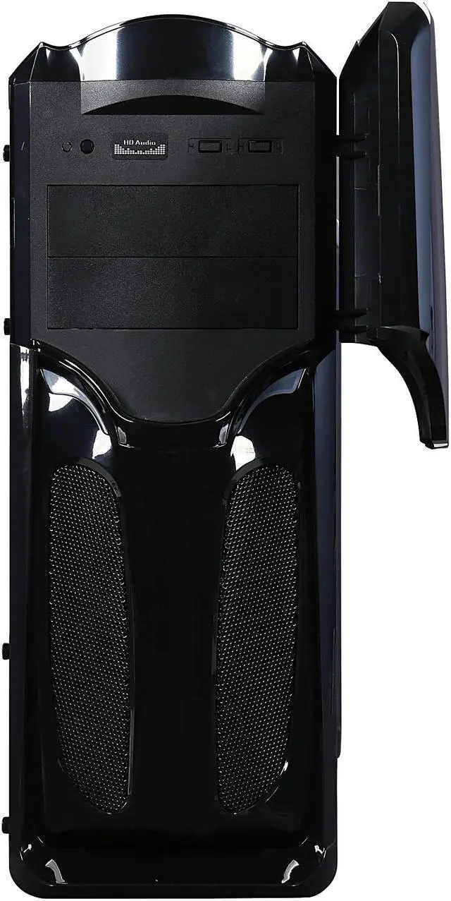 Alt view image 2 of 10 - DIYPC VT380-BK Black USB 3.0 ATX Mid Tower Gaming Computer Case with Build-in 3 x Fans (2 x 120mm Blue LED Fan x Front, 1 x 120mm Blue LED Fan x rear)