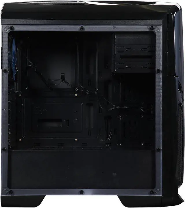 Alt view image 4 of 10 - DIYPC VT380-BK Black USB 3.0 ATX Mid Tower Gaming Computer Case with Build-in 3 x Fans (2 x 120mm Blue LED Fan x Front, 1 x 120mm Blue LED Fan x rear)