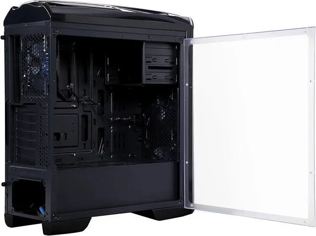Alt view image 6 of 10 - DIYPC VT380-BK Black USB 3.0 ATX Mid Tower Gaming Computer Case with Build-in 3 x Fans (2 x 120mm Blue LED Fan x Front, 1 x 120mm Blue LED Fan x rear)