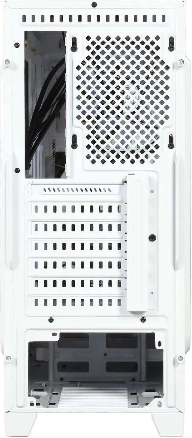 Alt view image 9 of 10 - DIYPC Gamestorm-W White Dual USB 3.0 ATX Mid Tower Gaming Computer Case with Build-in 3 x Fans (2 x 120mm Blue LED Fans x Front, 1 x 120mm Blue LED Fan x Rear)