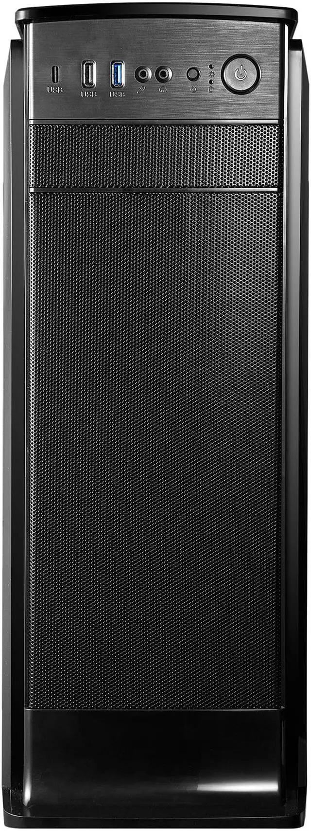 Alt view image 4 of 8 - DIYPC DIY-G3-BL Black USB 3.0 ATX Mid Tower Gaming Computer Case with Pre-installed 3 x Blue 15 LED Lights Fans