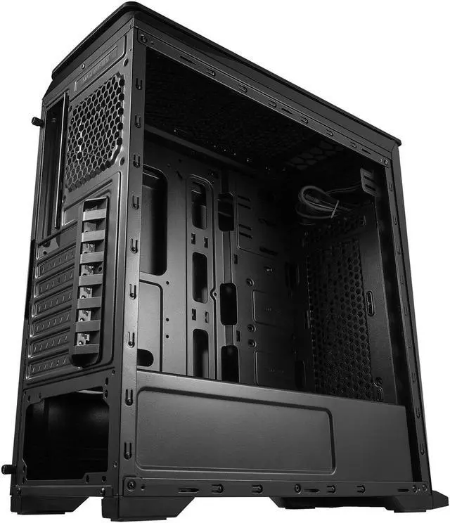 Alt view image 6 of 8 - DIYPC DIY-G3-BL Black USB 3.0 ATX Mid Tower Gaming Computer Case with Pre-installed 3 x Blue 15 LED Lights Fans