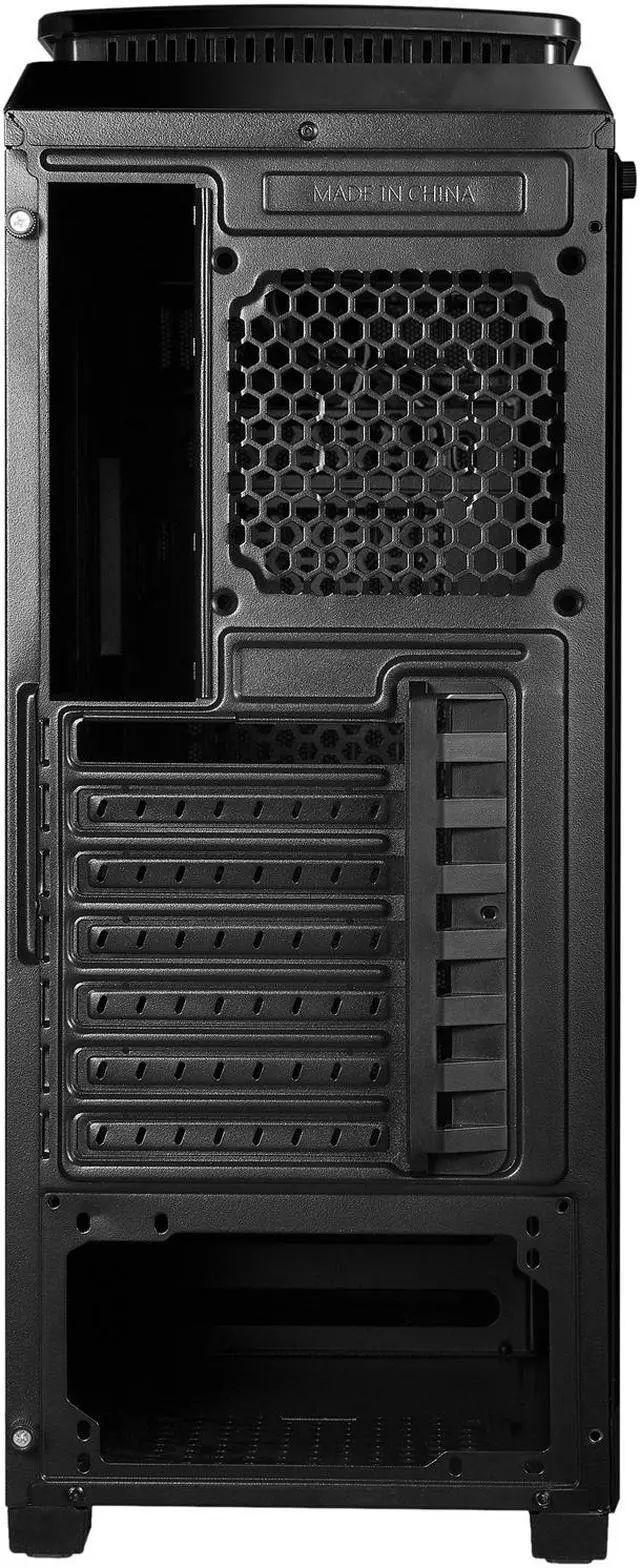 Alt view image 7 of 8 - DIYPC DIY-G3-BL Black USB 3.0 ATX Mid Tower Gaming Computer Case with Pre-installed 3 x Blue 15 LED Lights Fans