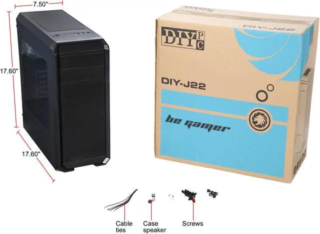 Open Box: DIYPC DIY-J22 Black USB 3.0 ATX Mid Tower Gaming Computer ...