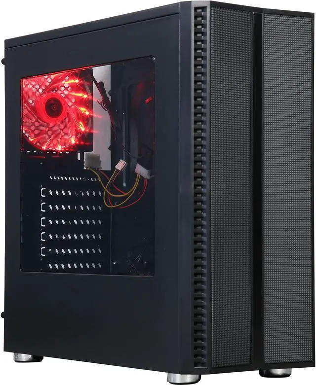Main image of DIYPC DIY-J21-BK Black USB 3.0 ATX Mid Tower Gaming Computer Case with Pre-installed 3 Fans, Front Panel Pre-installed 6 Different Color Changeable LED Strip (5 Modes Control)
