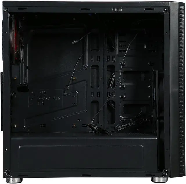 Alt view image 6 of 10 - DIYPC DIY-J21-BK Black USB 3.0 ATX Mid Tower Gaming Computer Case with Pre-installed 3 Fans, Front Panel Pre-installed 6 Different Color Changeable LED Strip (5 Modes Control)