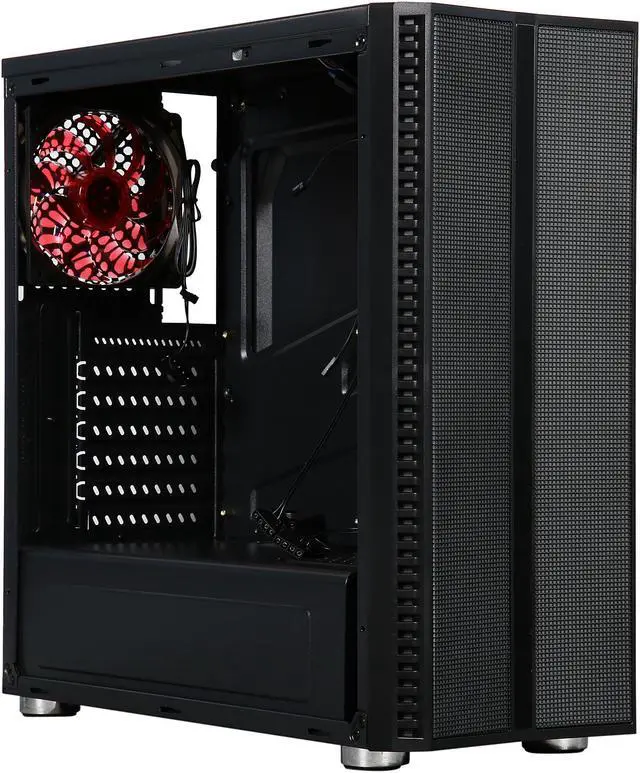 Alt view image 7 of 10 - DIYPC DIY-J21-BK Black USB 3.0 ATX Mid Tower Gaming Computer Case with Pre-installed 3 Fans, Front Panel Pre-installed 6 Different Color Changeable LED Strip (5 Modes Control)