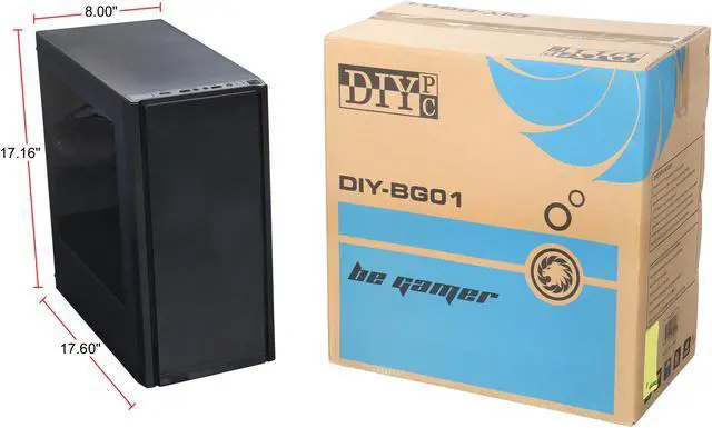 Alt view image 15 of 15 - DIYPC DIY-BG01 Black USB 3.0 ATX Mid Tower Gaming Computer Case with Pre-installed 3 x 120mm Fans