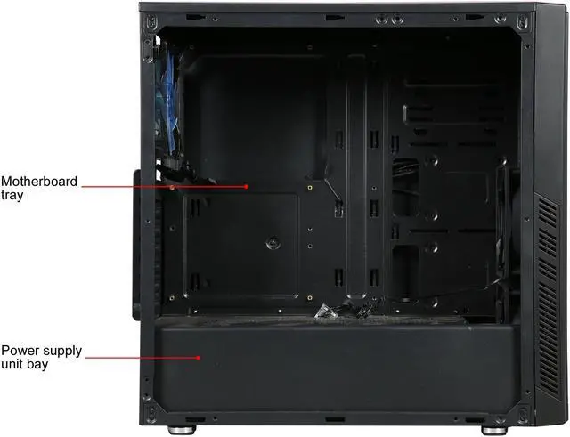 Alt view image 7 of 15 - DIYPC DIY-BG01 Black USB 3.0 ATX Mid Tower Gaming Computer Case with Pre-installed 3 x 120mm Fans