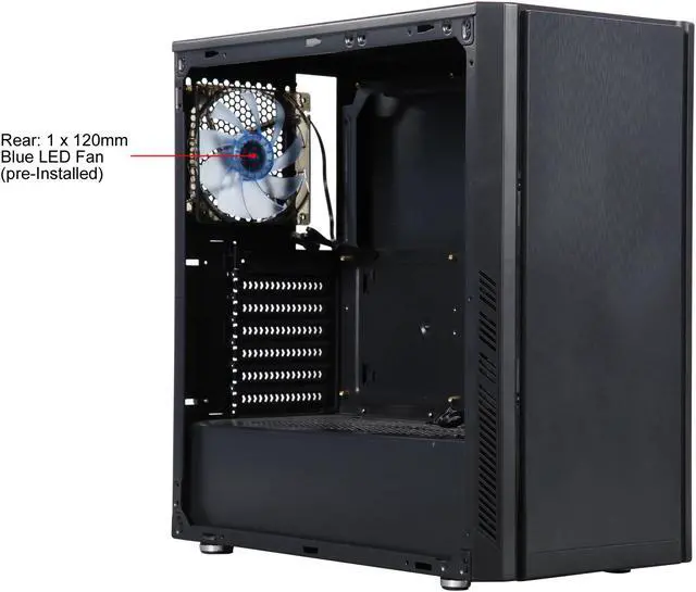 Alt view image 10 of 15 - DIYPC DIY-BG01 Black USB 3.0 ATX Mid Tower Gaming Computer Case with Pre-installed 3 x 120mm Fans