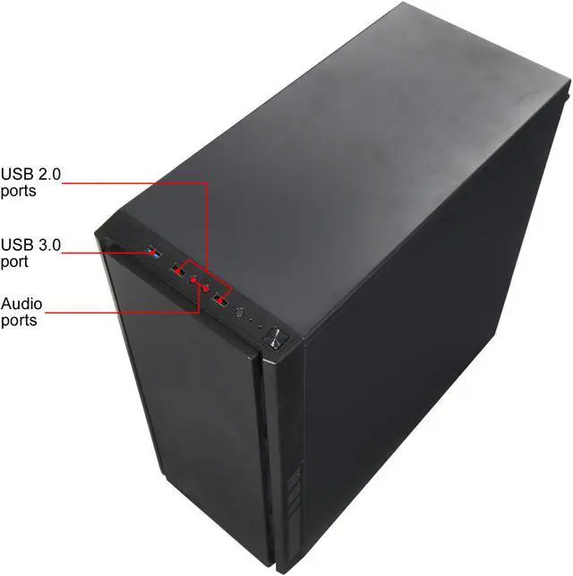 Alt view image 12 of 15 - DIYPC DIY-BG01 Black USB 3.0 ATX Mid Tower Gaming Computer Case with Pre-installed 3 x 120mm Fans