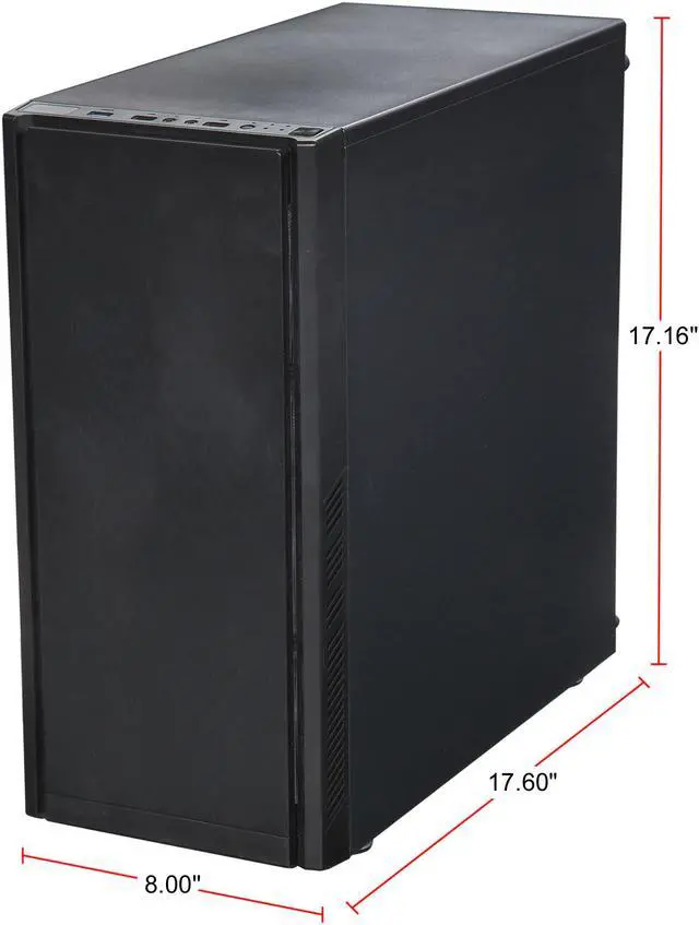 Alt view image 3 of 15 - DIYPC DIY-BG01 Black USB 3.0 ATX Mid Tower Gaming Computer Case with Pre-installed 3 x 120mm Fans