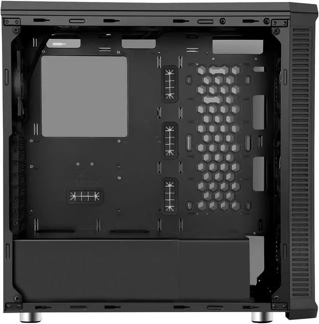 Alt view image 14 of 20 - DIYPC Vanguard-RGB Black Dual USB3.0 Steel/ Tempered Glass ATX Mid Tower Gaming Computer Case w/Tempered Glass Panels (Front and Both Sides) and Pre-Installed 4 x RGB LED Fans (7 Different Color in 3 Mode Control)