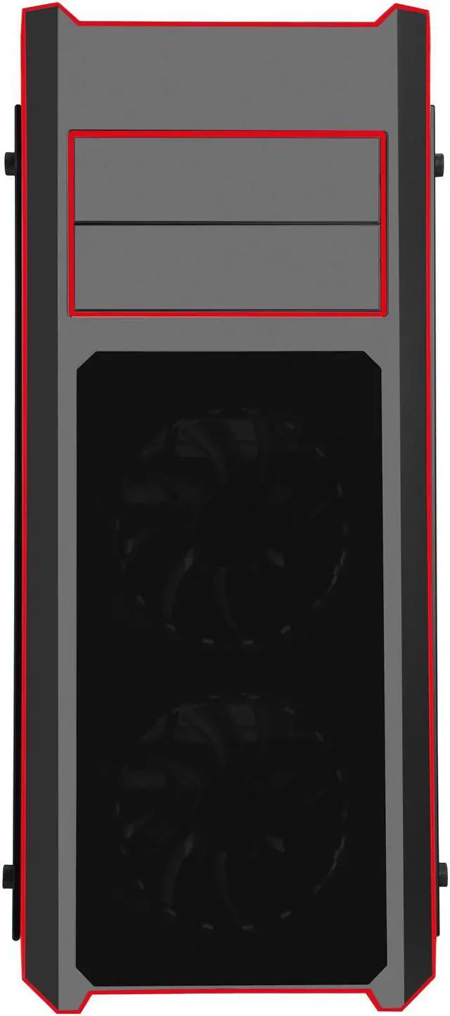 Alt view image 3 of 14 - DIYPC DIY-TG8-BR Black/Red Dual USB3.0 Steel/ Tempered Glass ATX Mid Tower Gaming Computer Case w/Tempered Glass Panels (Front, Top and Both Sides) and Pre-Installed 3 x Red 33LED Light Fan