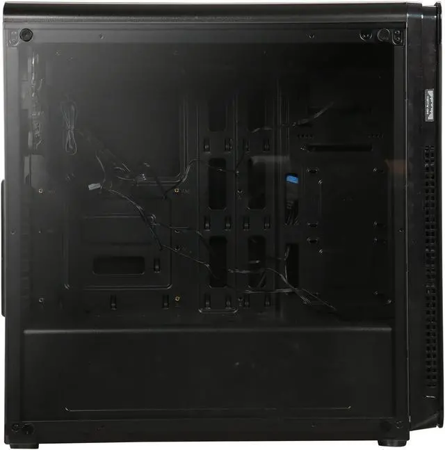 Alt view image 7 of 13 - DIYPC VisionII-BL Black USB3.0 Steel / Tempered Glass ATX Mid Tower Gaming Computer Case w/ Tempered Glass Panels (Front and Left Side), 4 x Blue 33LED Light Fan (Pre-Installed)