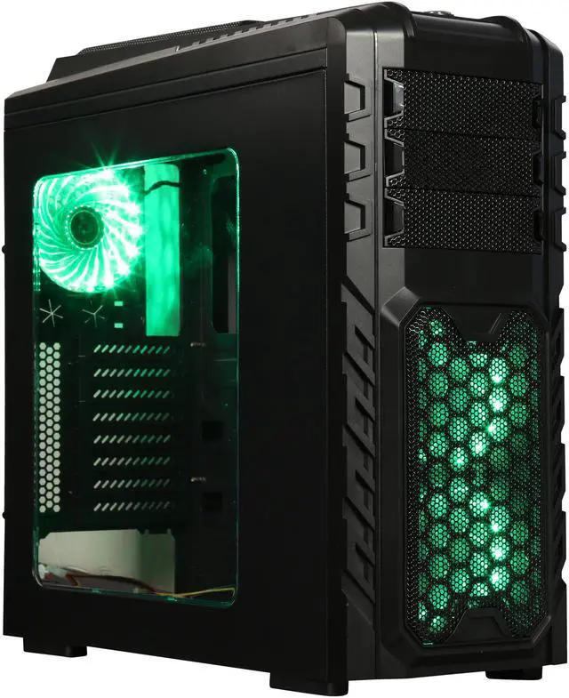 Alt view image 2 of 18 - DIYPC Skyline-06-RGB Black Dual USB 3.0 ATX Full Tower Gaming Computer Case with 3 x 120mm RGB Fans(Pre-Installed), RGB Remote Control and Hot Swap Docking