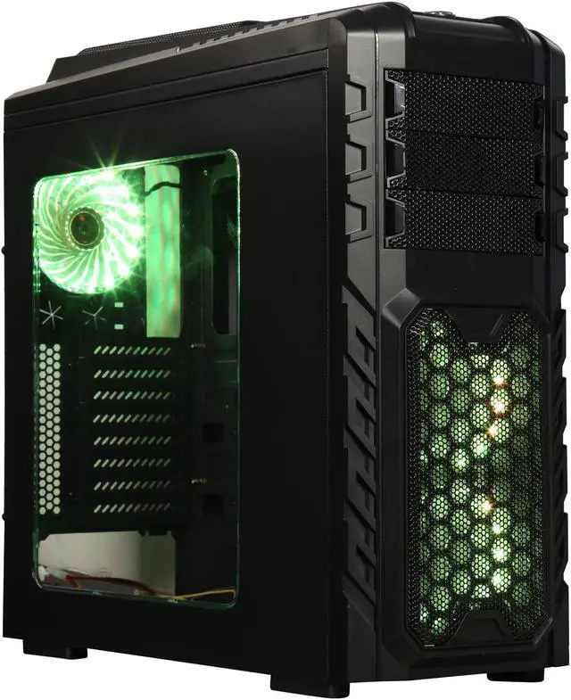 Alt view image 3 of 18 - DIYPC Skyline-06-RGB Black Dual USB 3.0 ATX Full Tower Gaming Computer Case with 3 x 120mm RGB Fans(Pre-Installed), RGB Remote Control and Hot Swap Docking