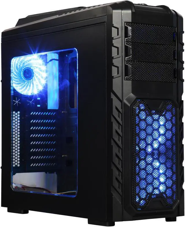 Alt view image 6 of 18 - DIYPC Skyline-06-RGB Black Dual USB 3.0 ATX Full Tower Gaming Computer Case with 3 x 120mm RGB Fans(Pre-Installed), RGB Remote Control and Hot Swap Docking