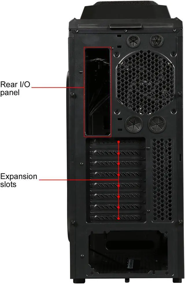 Alt view image 12 of 18 - DIYPC Skyline-06-RGB Black Dual USB 3.0 ATX Full Tower Gaming Computer Case with 3 x 120mm RGB Fans(Pre-Installed), RGB Remote Control and Hot Swap Docking