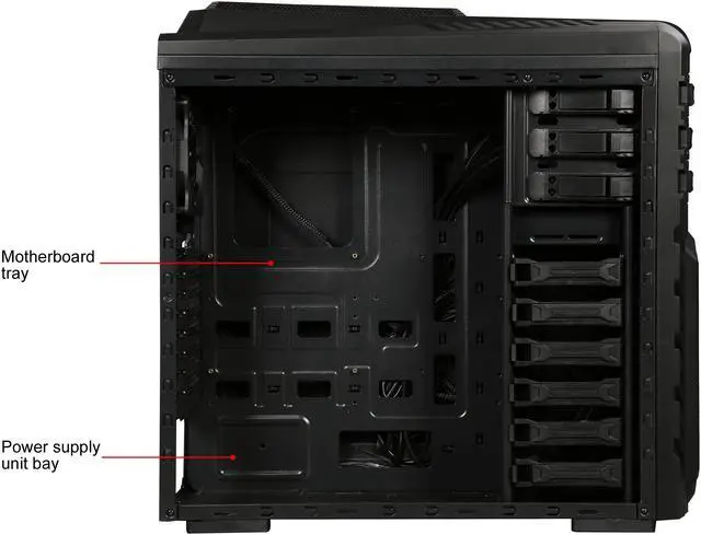 Alt view image 15 of 18 - DIYPC Skyline-06-RGB Black Dual USB 3.0 ATX Full Tower Gaming Computer Case with 3 x 120mm RGB Fans(Pre-Installed), RGB Remote Control and Hot Swap Docking
