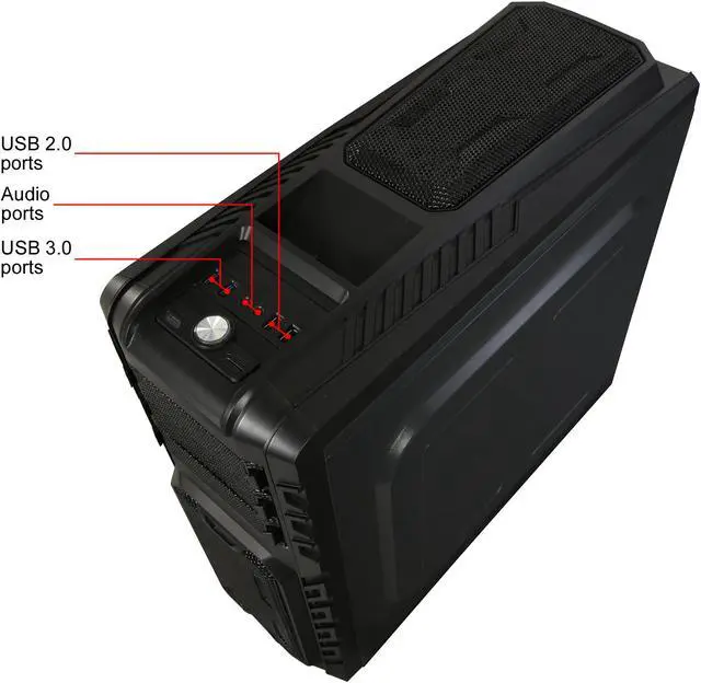 Alt view image 17 of 18 - DIYPC Skyline-06-RGB Black Dual USB 3.0 ATX Full Tower Gaming Computer Case with 3 x 120mm RGB Fans(Pre-Installed), RGB Remote Control and Hot Swap Docking