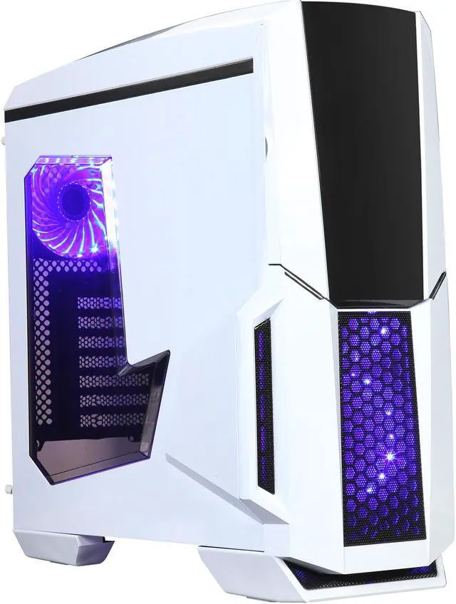 Alt view image 3 of 16 - DIYPC Gamemax-W-RGB White Dual USB 3.0 ATX Mid Tower Gaming Computer Case with Build-in 3 x RGB LED Fans and RGB Remote Control