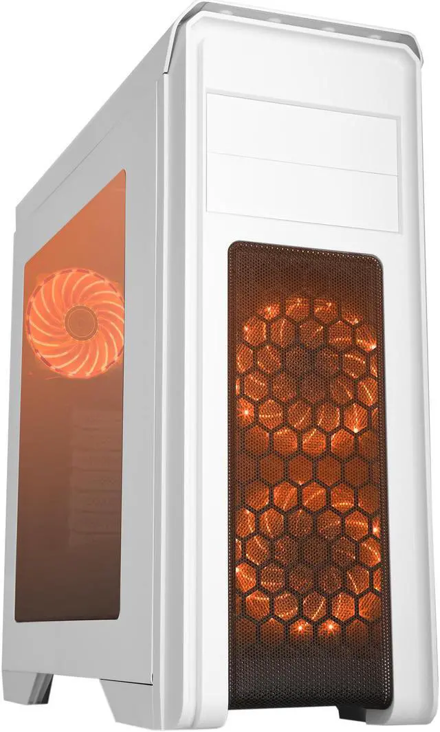 Alt view image 7 of 17 - DIYPC D480-W-RGB White Dual USB 3.0 ATX Mid Tower Gaming Computer Case with Build-in 3 x RGB LED Fans (Pre-Installed) and RGB Remote Control