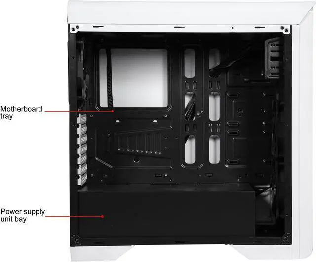 Alt view image 15 of 17 - DIYPC D480-W-RGB White Dual USB 3.0 ATX Mid Tower Gaming Computer Case with Build-in 3 x RGB LED Fans (Pre-Installed) and RGB Remote Control