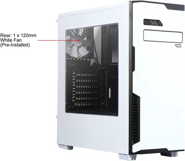 Alt view image 2 of 14 - DIYPC Jax11-W White USB 3.0 ATX Mid Tower Computer Case with Pre-installed 1 x 120mm White Fan