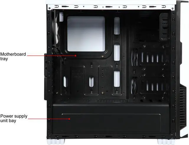 Alt view image 8 of 14 - DIYPC Jax11-W White USB 3.0 ATX Mid Tower Computer Case with Pre-installed 1 x 120mm White Fan