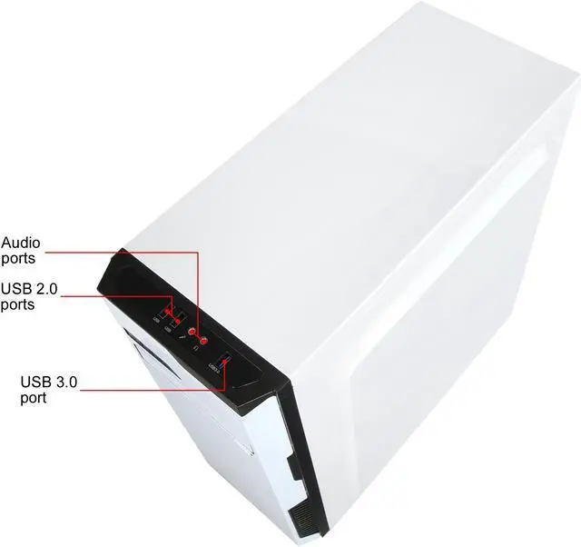 Alt view image 11 of 14 - DIYPC Jax11-W White USB 3.0 ATX Mid Tower Computer Case with Pre-installed 1 x 120mm White Fan