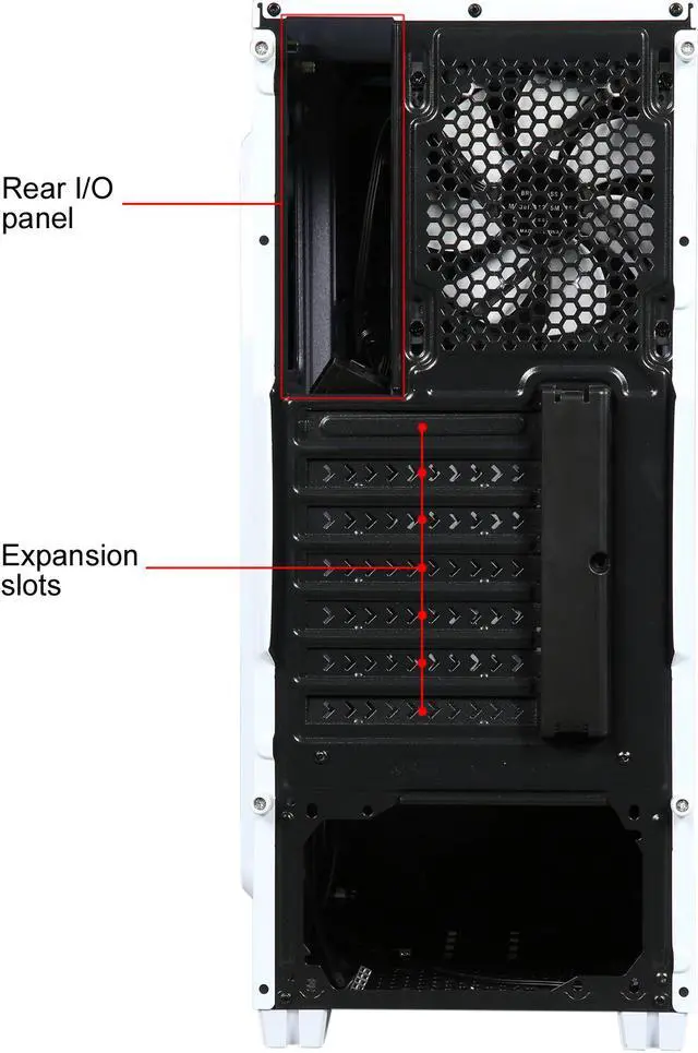 Alt view image 13 of 14 - DIYPC Jax11-W White USB 3.0 ATX Mid Tower Computer Case with Pre-installed 1 x 120mm White Fan