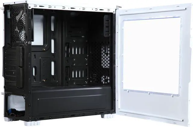 Alt view image 6 of 14 - DIYPC Jax11-W White USB 3.0 ATX Mid Tower Computer Case with Pre-installed 1 x 120mm White Fan