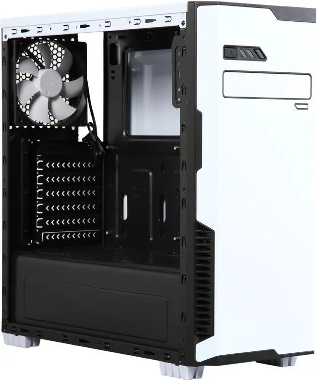 Alt view image 9 of 14 - DIYPC Jax11-W White USB 3.0 ATX Mid Tower Computer Case with Pre-installed 1 x 120mm White Fan