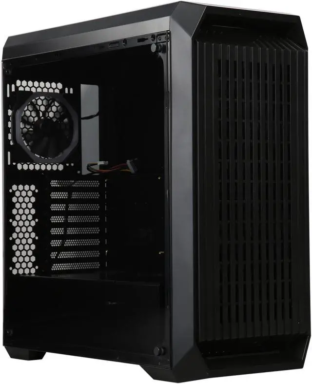 Alt view image 8 of 18 - DIYPC Vanguard-V8-RGB Black Dual USB3.0 Steel/ Tempered Glass ATX Mid Tower Gaming Computer Case w/Tempered Glass Side Panel and Pre-Installed 4 x RGB LED Dual Ring Fans (7 Different Color in 3 Mode Control)