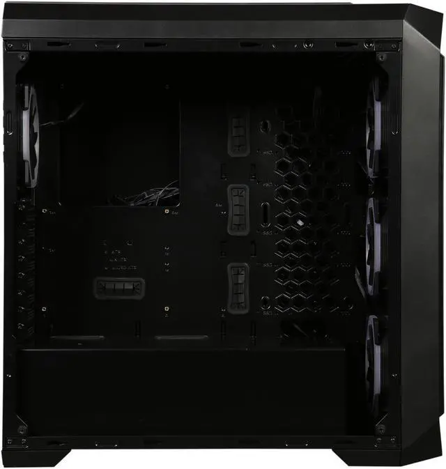 Alt view image 13 of 18 - DIYPC Vanguard-V8-RGB Black Dual USB3.0 Steel/ Tempered Glass ATX Mid Tower Gaming Computer Case w/Tempered Glass Side Panel and Pre-Installed 4 x RGB LED Dual Ring Fans (7 Different Color in 3 Mode Control)