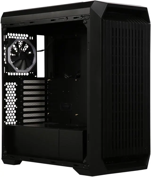 Alt view image 15 of 18 - DIYPC Vanguard-V8-RGB Black Dual USB3.0 Steel/ Tempered Glass ATX Mid Tower Gaming Computer Case w/Tempered Glass Side Panel and Pre-Installed 4 x RGB LED Dual Ring Fans (7 Different Color in 3 Mode Control)