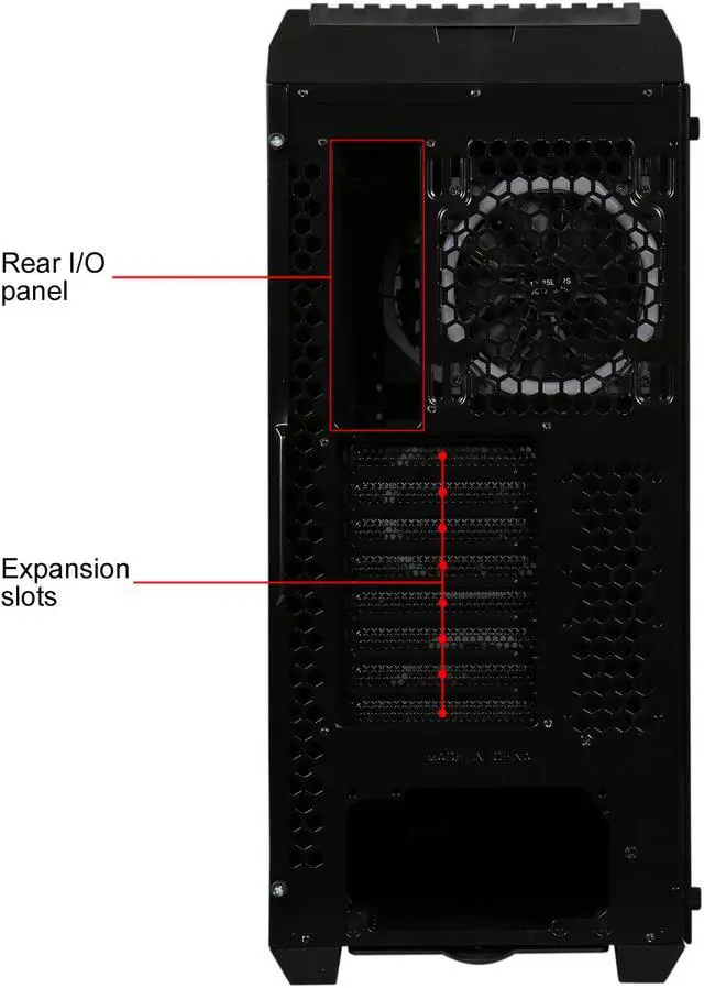 Alt view image 18 of 18 - DIYPC Vanguard-V8-RGB Black Dual USB3.0 Steel/ Tempered Glass ATX Mid Tower Gaming Computer Case w/Tempered Glass Side Panel and Pre-Installed 4 x RGB LED Dual Ring Fans (7 Different Color in 3 Mode Control)