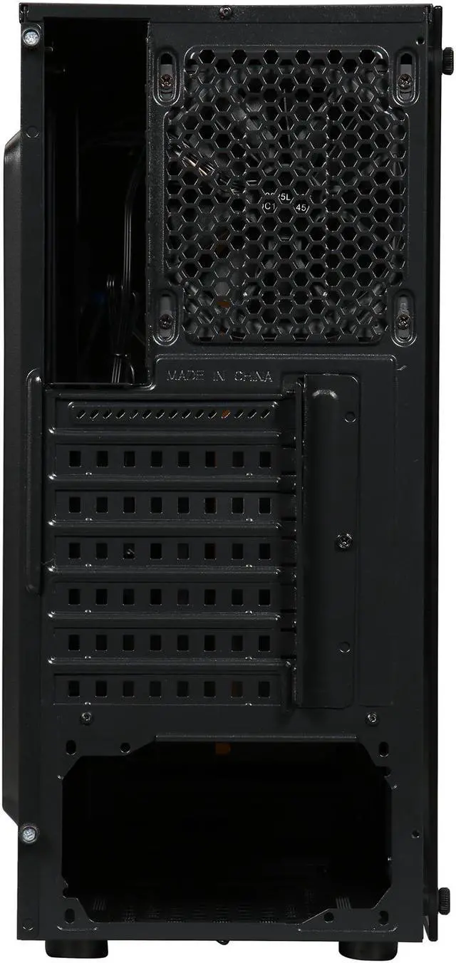 Alt view image 6 of 13 - DIYPC Diamond-F1 Black USB3.0 Steel/ Tempered Glass ATX Mid Tower Gaming Computer Case w/Tempered Glass Side Panel, 1 x Blue LED Ring Fan x Rear (Pre-Installed)