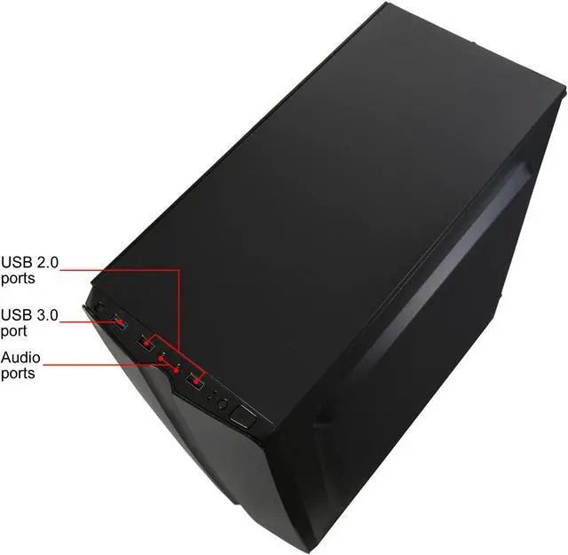 Alt view image 7 of 13 - DIYPC Diamond-F1 Black USB3.0 Steel/ Tempered Glass ATX Mid Tower Gaming Computer Case w/Tempered Glass Side Panel, 1 x Blue LED Ring Fan x Rear (Pre-Installed)