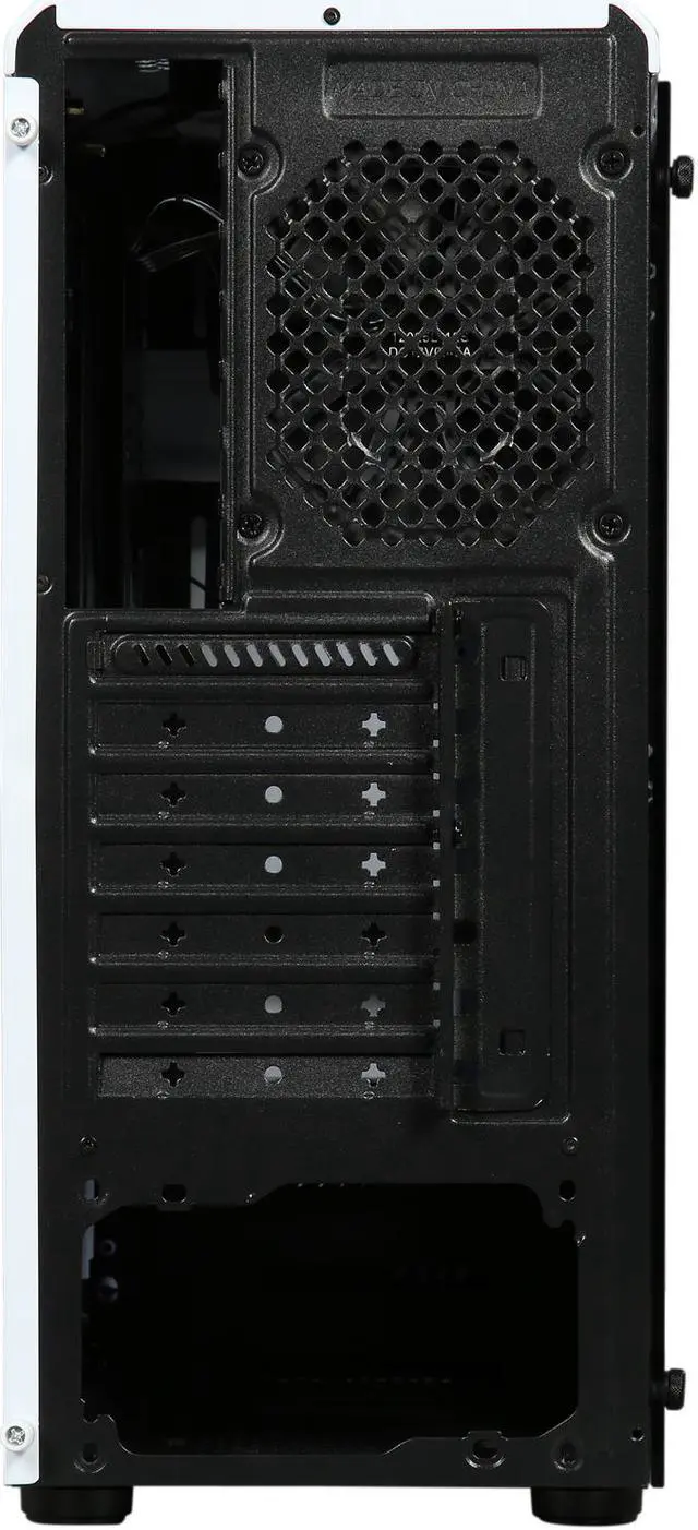 Alt view image 16 of 18 - DIYPC DIY-Model X-W-RGB White Steel / Tempered Glass ATX Mid Tower Computer Case with 2 x RGB LED Ring Fans (Pre-Installed)