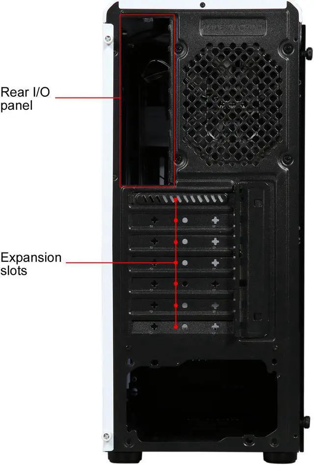 Alt view image 17 of 18 - DIYPC DIY-Model X-W-RGB White Steel / Tempered Glass ATX Mid Tower Computer Case with 2 x RGB LED Ring Fans (Pre-Installed)